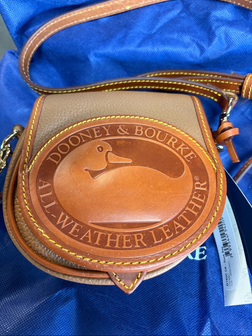 Dooney & Bourke Brown Tan All-Weather Leather Crossbody Bag